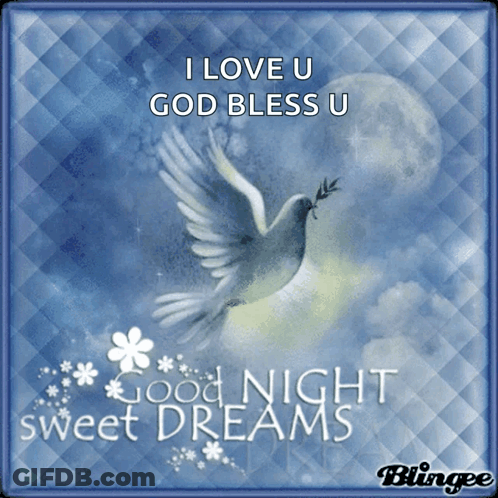 Dove With I Love U God Bless U Good Night Sweet Dreams GIF