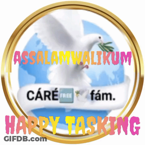 Dove With Leaf Saying Happy Tasking GIF