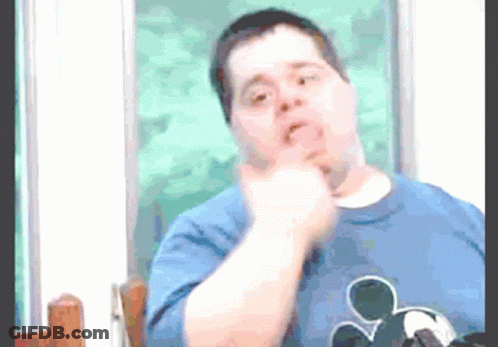 Down Syndrome Man Blue Mickey Shirt Funny Face GIF