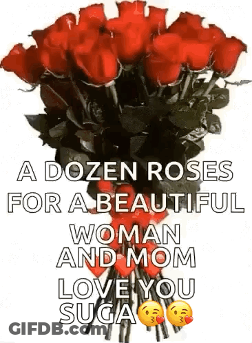 Dozen Red Roses For Beautiful Woman Mom Love You Suga GIF