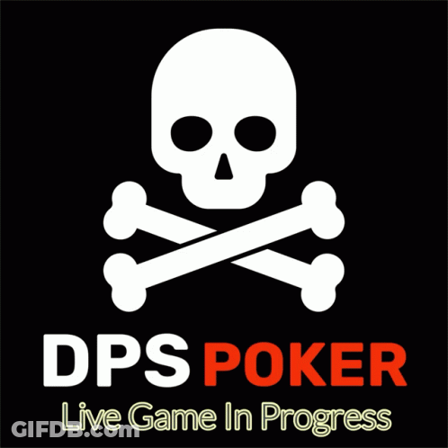 DPS Poker Logo Skull Crossbones GIF