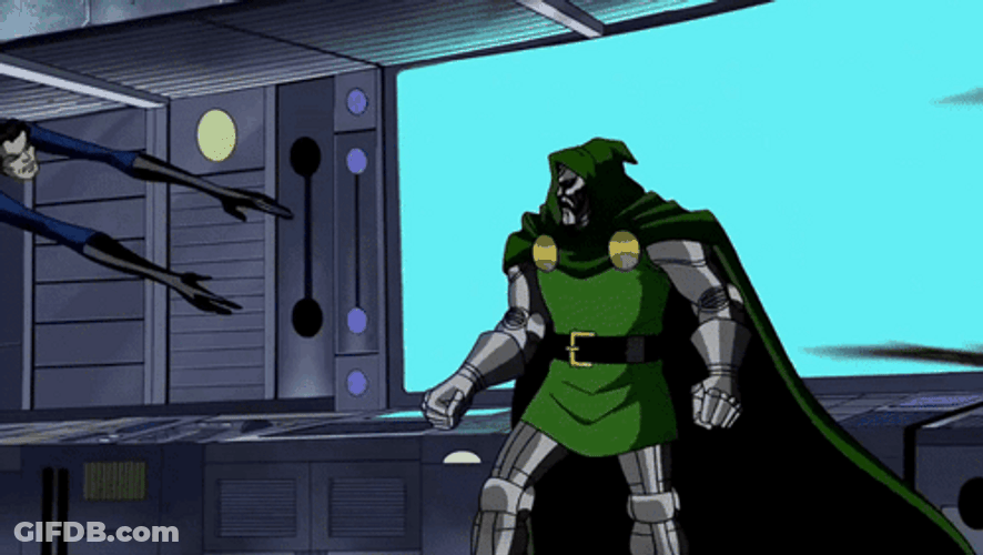 Dr Doom Electrocuting Mr. Fantastic GIF