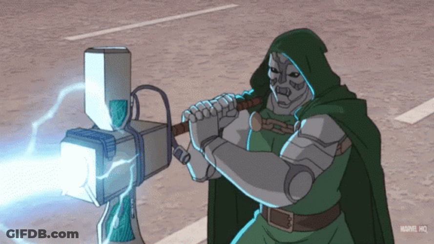 Dr Doom Fighting Monster GIF