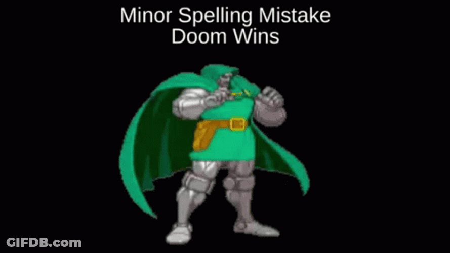 Dr Doom Minor Spelling Mistake GIF