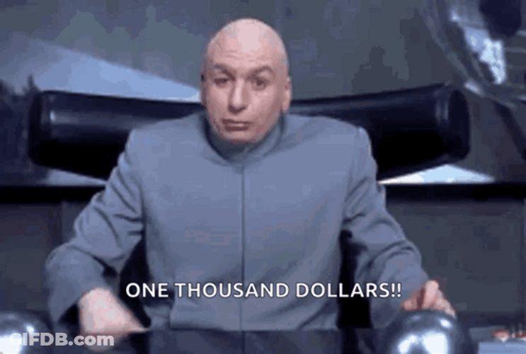 Dr Evil One Million And One Thousand Dollars GIF