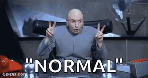 Dr. Evil Peace Sign Saying Normal GIF