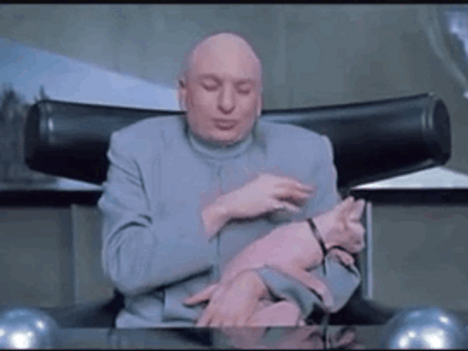 Dr. Evil Petting A Bald Cat GIF