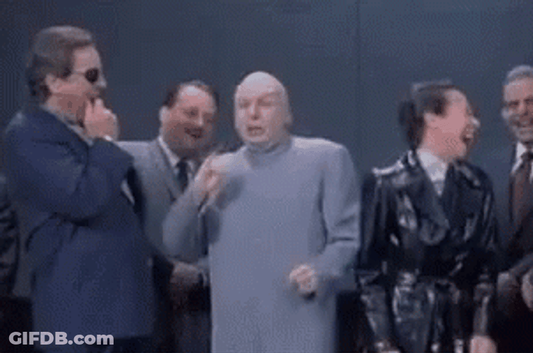 Dr Evil Right And Friends Laughing GIF