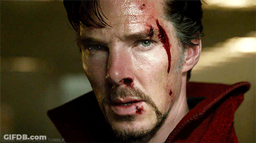 Dr. Strange Covered In Wounds GIF