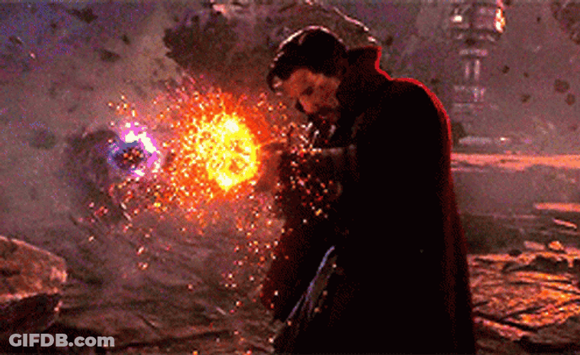 Dr. Strange Fighting Black Orb GIF