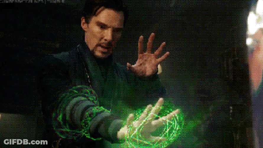 Dr. Strange Practicing His Powers GIF