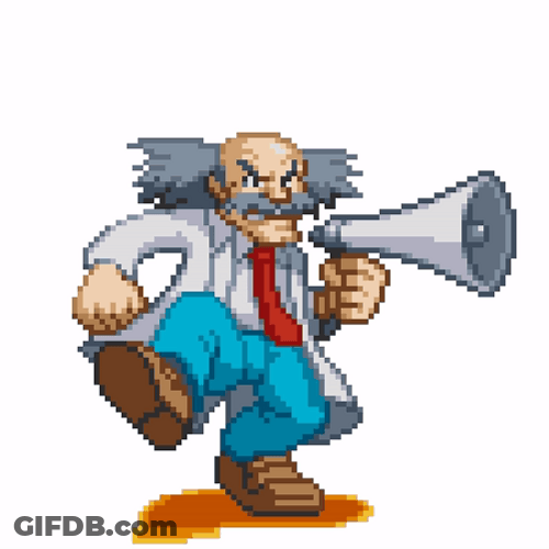 Dr. Wily On A Megaphone GIF
