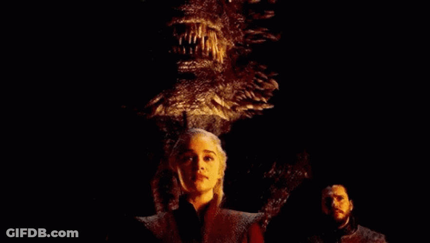Dracarys Drogon Behind Daenerys GIF