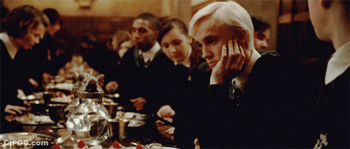 Draco Malfoy Bored Great Hall GIF