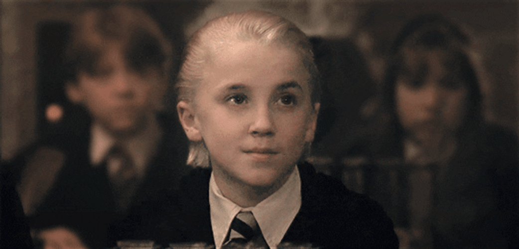 Draco Malfoy Sorcerer's Stone Smirk GIF