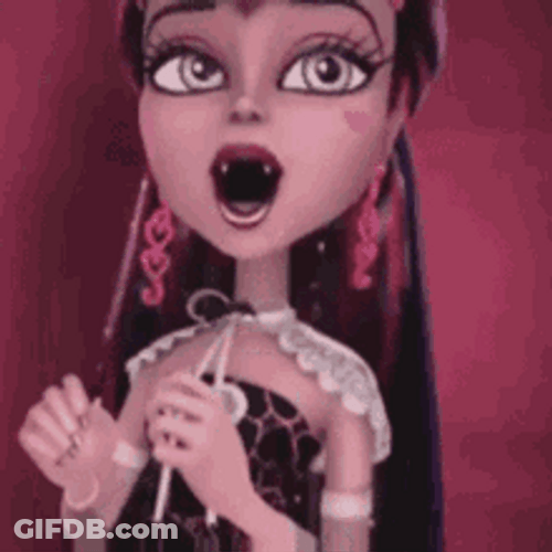 Draculaura Happy Pink Blush Monster High GIF