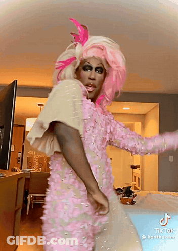 Drag Queen Dancing In Living Room GIF