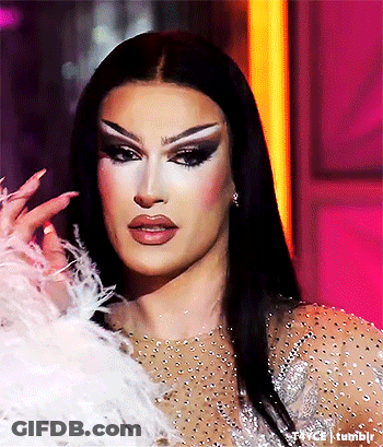 Drag Queen Face With Feathers GIF