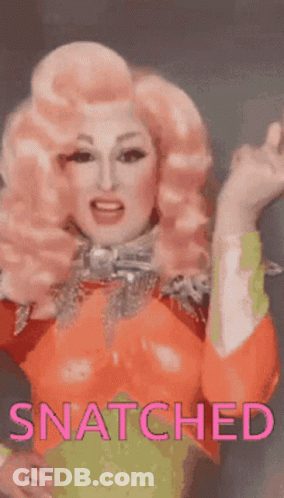 Drag Queen Face With Snatched Pink Letters GIF