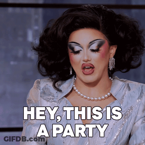 Drag Queen Hey This Is A Party Pearls GIF