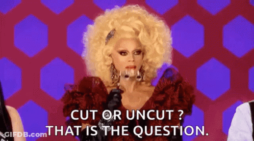 Drag Queen Holding Microphone Cut Or Uncut That Is The Question GIF