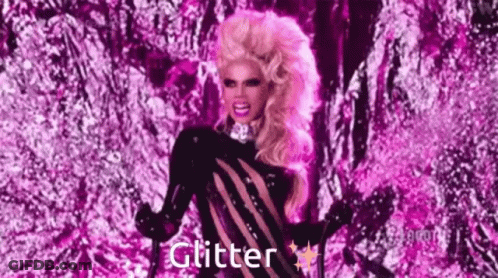 Drag Queen In Purple With Glitter GIF