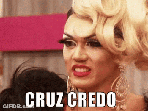 Drag Queen Making Funny Face Says Cruz Credo GIF