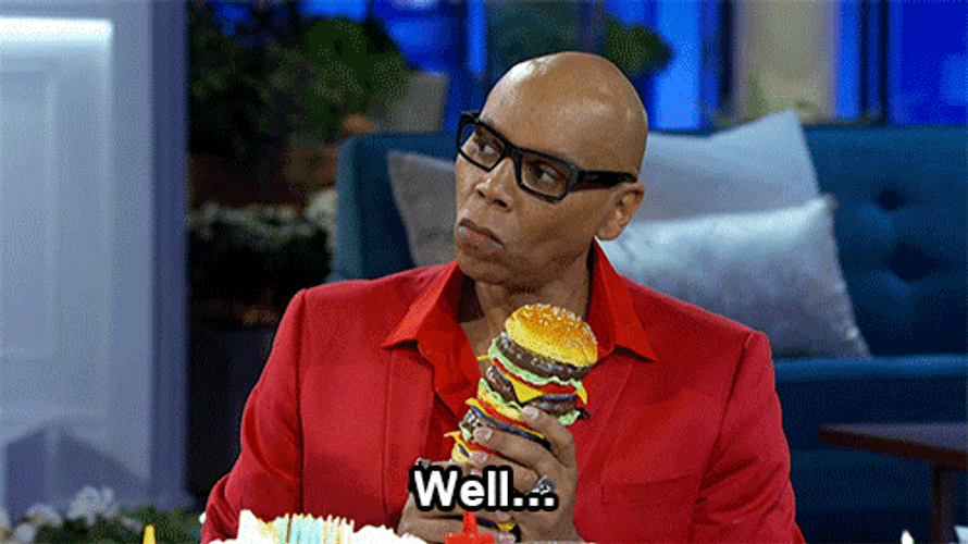 Drag Queen RuPaul Saying Well And Thinking GIF
