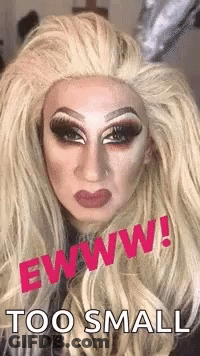 Drag Queen With Blonde Hair And Red Lips GIF