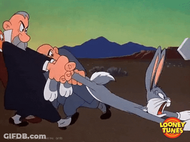 Dragging Bugs Bunny Back To Work GIF