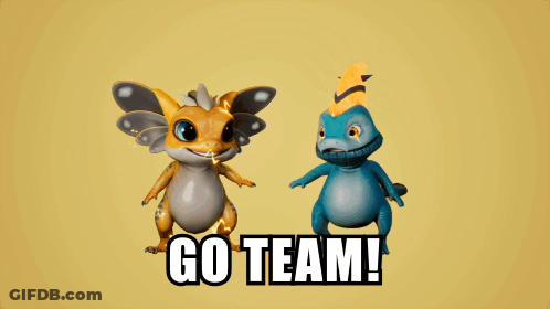Dragon And Lizard Go Team GIF