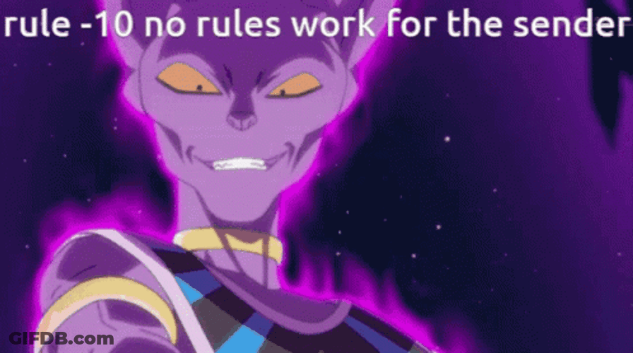 Dragon Ball Beerus No Rules For Sender GIF