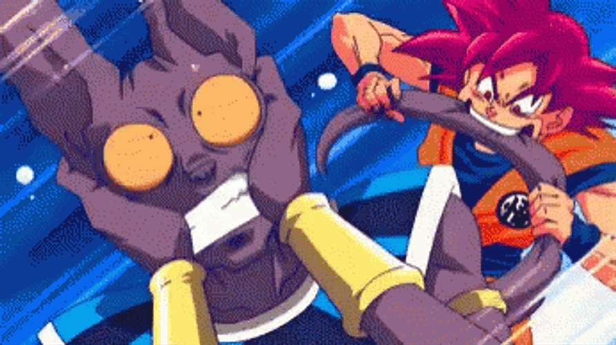 Dragon Ball Beerus Versus Goku Funny Fight GIF