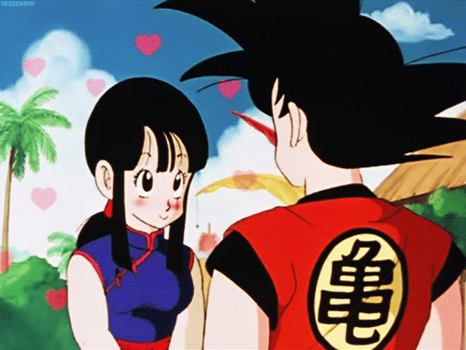 Dragon Ball Goku Chi-Chi Kiss GIF