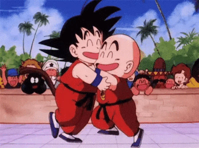 Dragon Ball Goku Krilin Dancing GIF