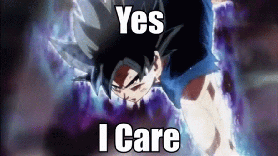 Dragon Ball Goku Ultra Instinct Yes I Care GIF