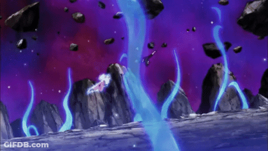 Dragon Ball Goku Using Ultra Instinct Against Jiren GIF