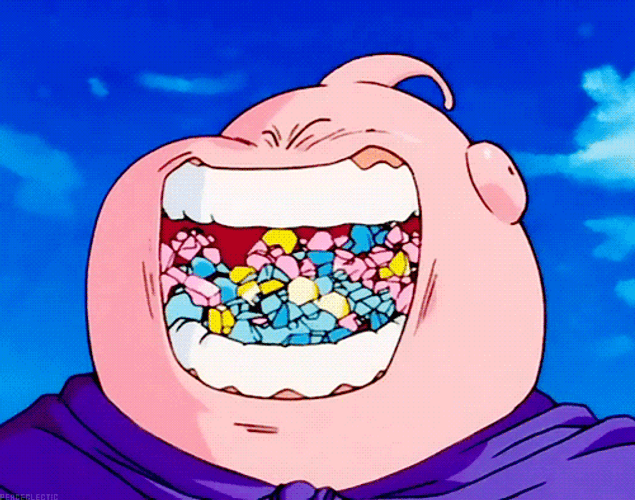 Dragon Ball Majin Buu Eating GIF