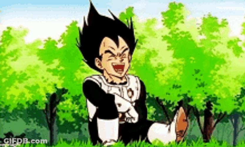 Dragon Ball Prince Vegeta Laughing GIF