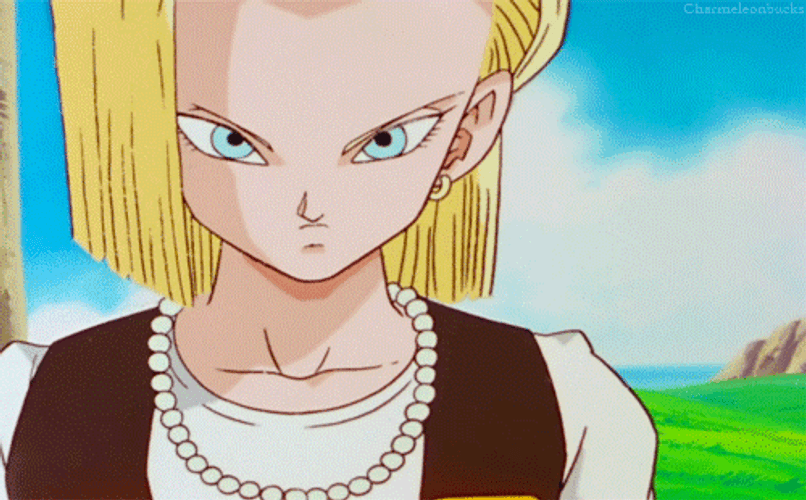 Dragon Ball Sad Android 18 GIF
