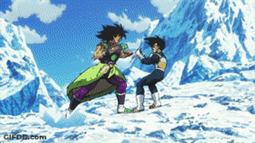 Dragon Ball Super Broly Battling With Vegeta GIF