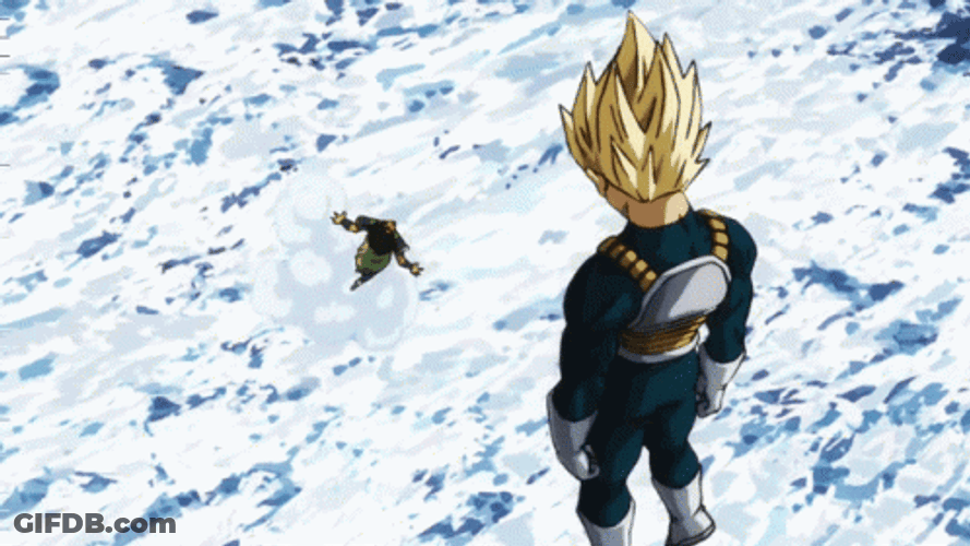 Dragon Ball Super Vegeta Striking Broly GIF
