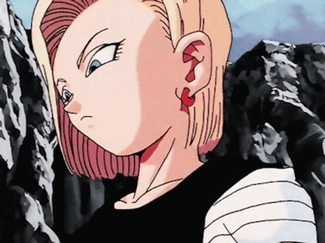 Dragon Ball Z Annoyed Android 18 GIF