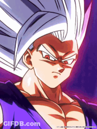 Dragon Ball Z Character Close Up Purple Background GIF