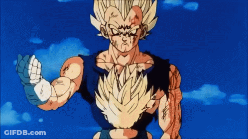 Dragon Ball Z Character Hand Outstretched In Front Of Blue Sky GIF