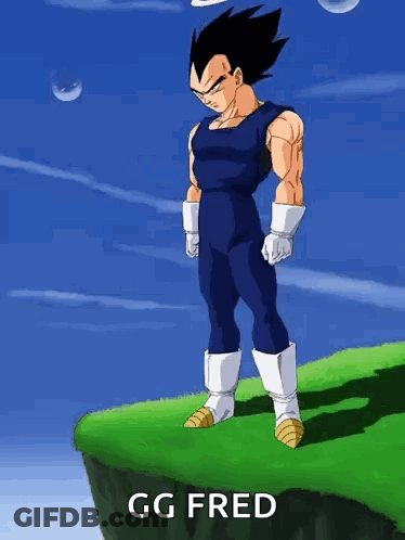 Dragon Ball Z Character On Cliff Gg Fred GIF