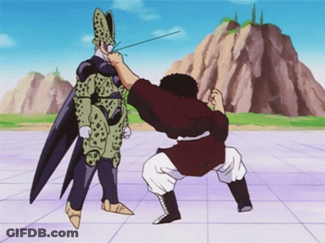 Dragon Ball Z Mr. Satan Vs. Cell GIF