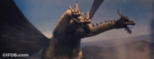 Dragon Eating Another Dragon With Lightning Bolt GIF