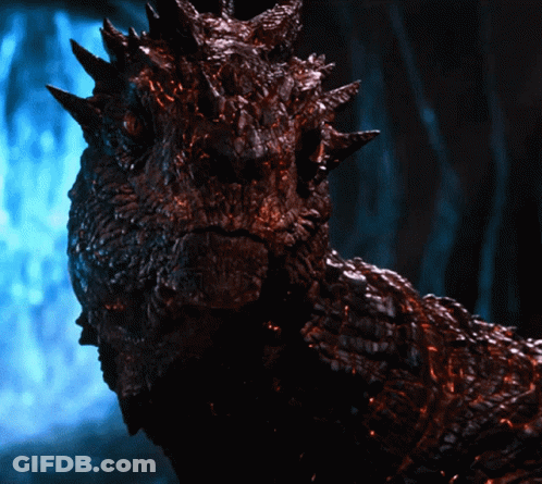 Dragon Face With Flames GIF