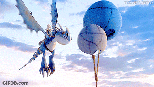 Dragon Flying Next To Hot Air Balloon Saying Derelict Tumblr GIF